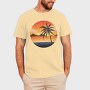 Beach Sunset Palm, Tricou Barbati (Unisex)
