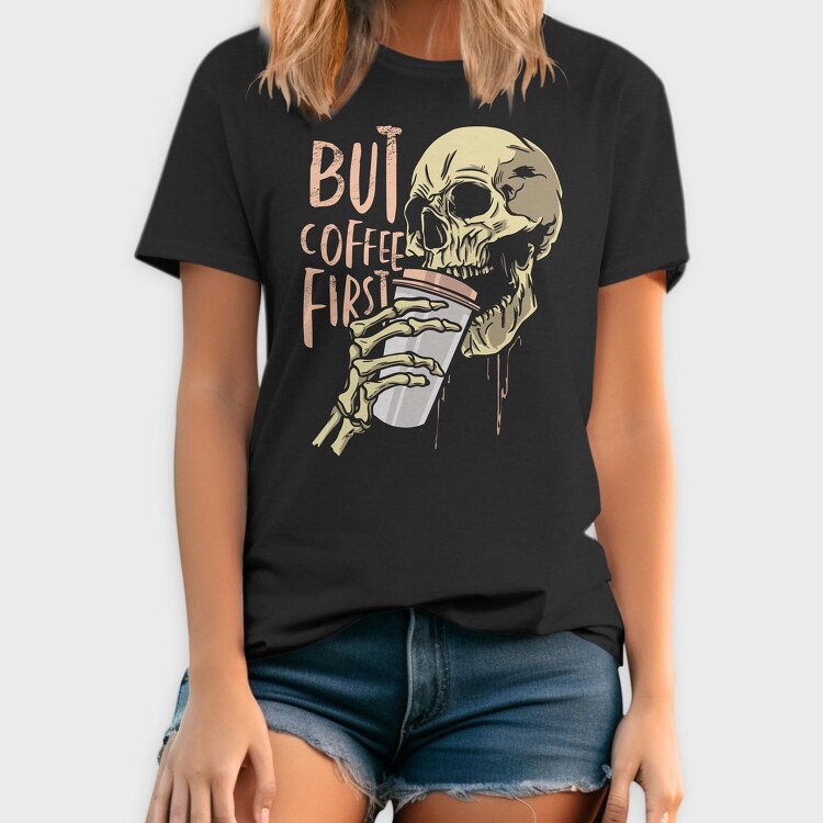 Coffe Skull, Tricou Barbati (Unisex)