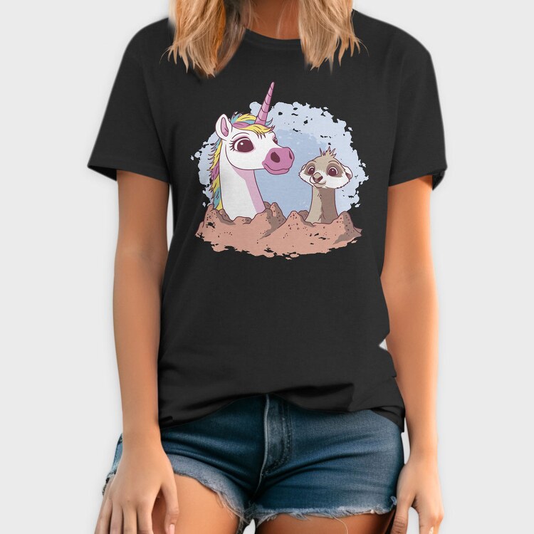 Unicorn and Meerkat, Tricou Barbati (Unisex)