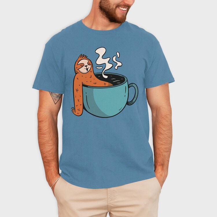 Sloth Coffee Hot Tub, Tricou Barbati (Unisex)