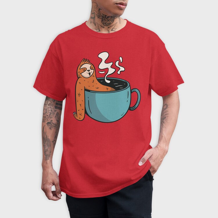 Sloth Coffee Hot Tub, Tricou Barbati (Unisex)