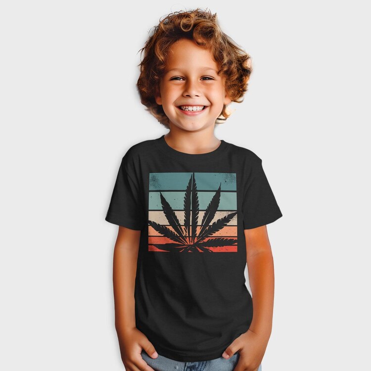 Cannabis Retro Design, Tricou Copii