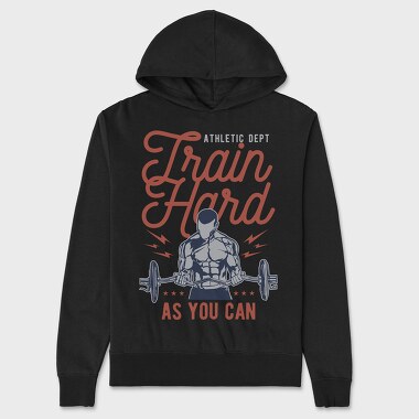 Train Hard, Hanorac Oversize Barbati (Unisex)