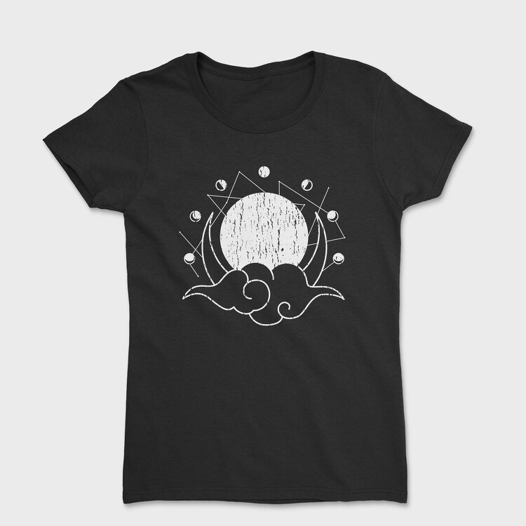 Moon Phases Monochrome, Tricou Femei