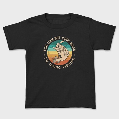 Retro Bass Fishing Quote, Tricou Copii