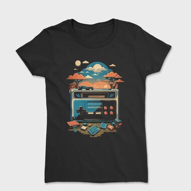 Retro Joystick Landscape, Tricou Femei