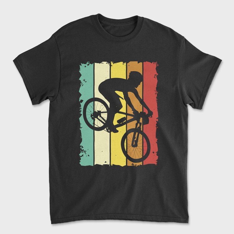 Retro Mountain Biker, Tricou Barbati (Unisex)