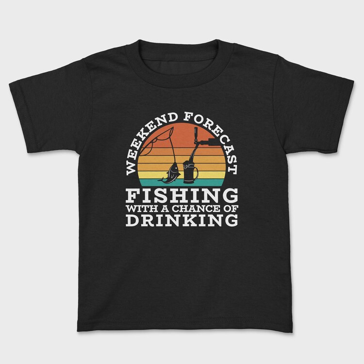 Retro Sunset Drink and Fishing, Tricou Copii