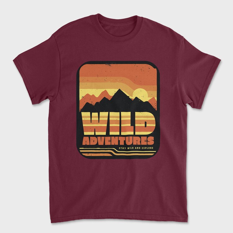 Retro Sunset Wild Adventures, Tricou Barbati (Unisex)