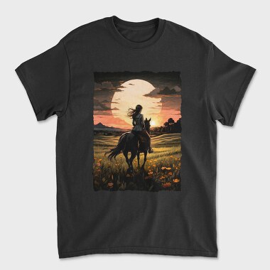 Rider Girl on Horse, Tricou Barbati (Unisex)