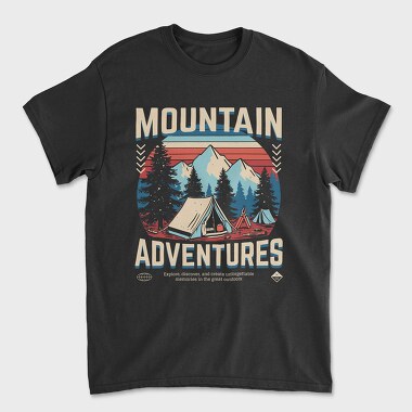 Mountain Adventures Retro Camping, Tricou Barbati (Unisex)