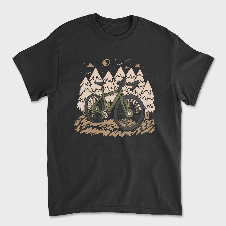 Mountain Bike Forest, Tricou Barbati (Unisex)