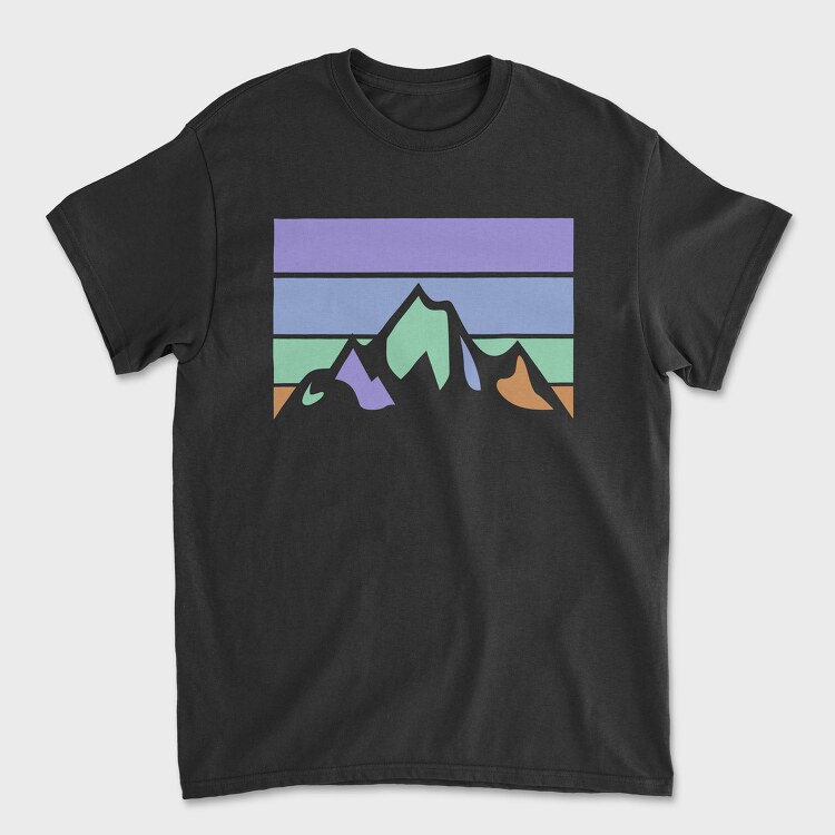 Mountain Retro Sunset, Tricou Barbati (Unisex)