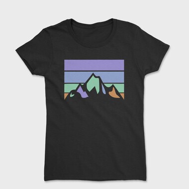 Mountain Retro Sunset, Tricou Femei