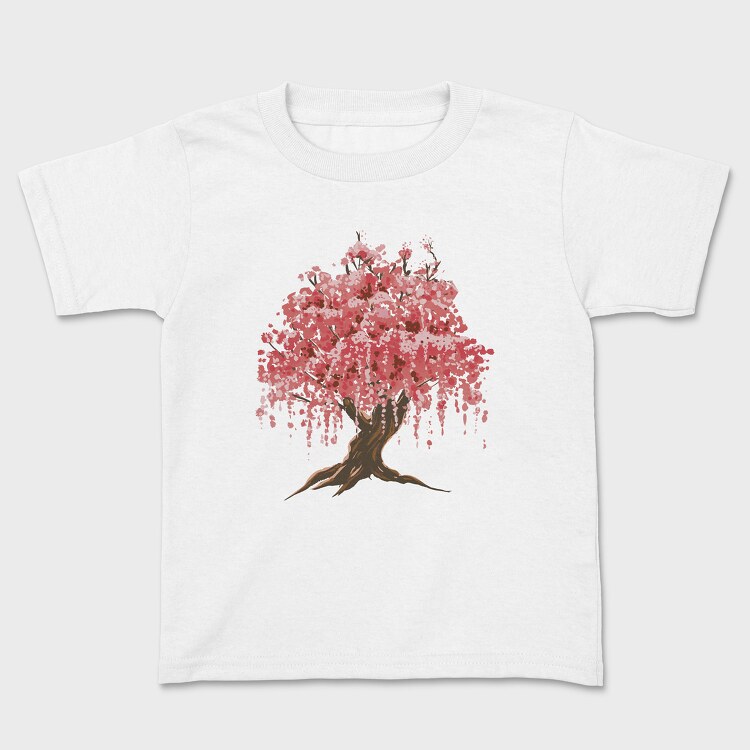 Sakura Tree Watercolor, Tricou Copii