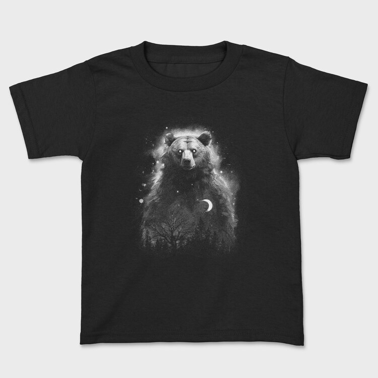 Mystic Bear Monochrome, Tricou Copii