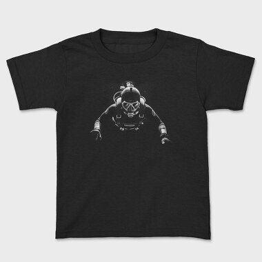 Scuba Diver Monochrome Front View, Tricou Copii