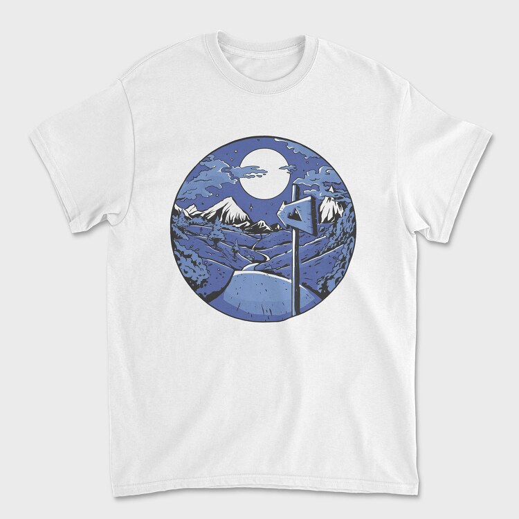 Signpost Mountain Night, Tricou Barbati (Unisex)