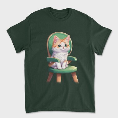 Sitting Cat on Chair, Tricou Barbati (Unisex)