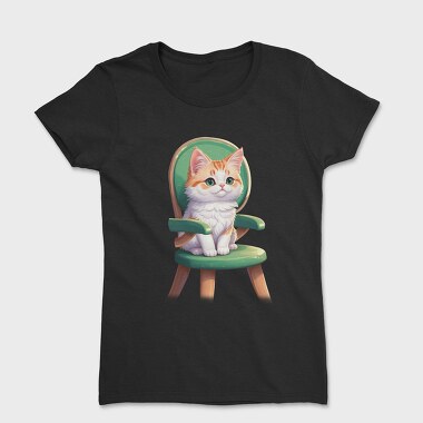 Sitting Cat on Chair, Tricou Femei