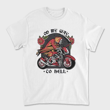 On My Way to Hell Death Bike, Tricou Barbati (Unisex)