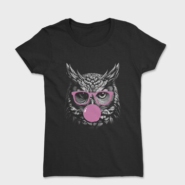 Owl Monochrome Bubblegum, Tricou Femei