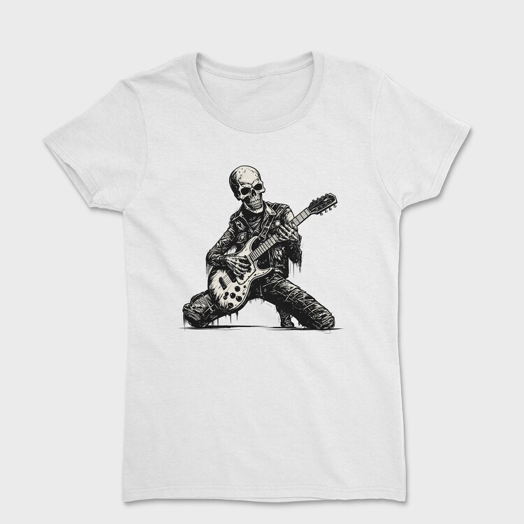 Skeleton Playing Electric Guitar, Tricou Femei