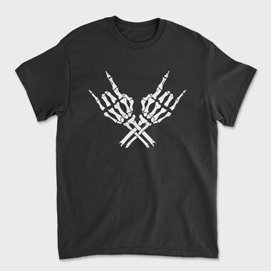 Skeleton Rock Horns, Tricou Barbati (Unisex)