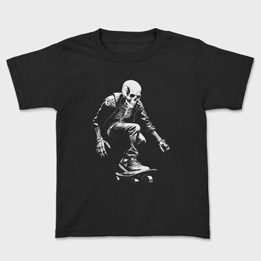 Skeleton Skater Monochrome, Tricou Copii