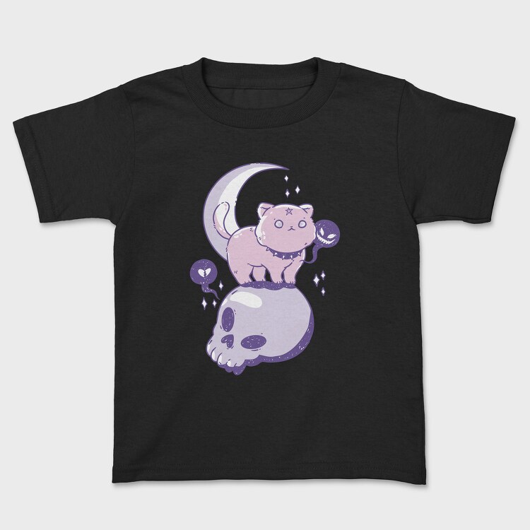 Pastel Goth Cat Skull, Tricou Copii