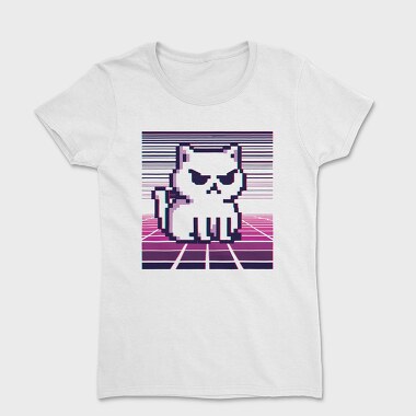 Pixel White Cat, Tricou Femei