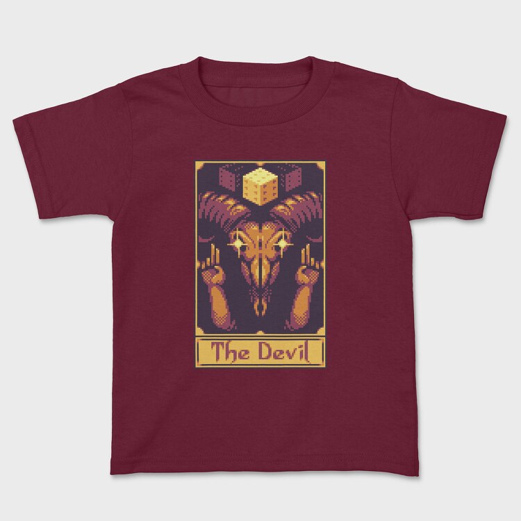 Pixelart Tarot Card the Devil, Tricou Copii