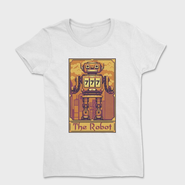 Pixelart Tarot Card the Robot, Tricou Femei