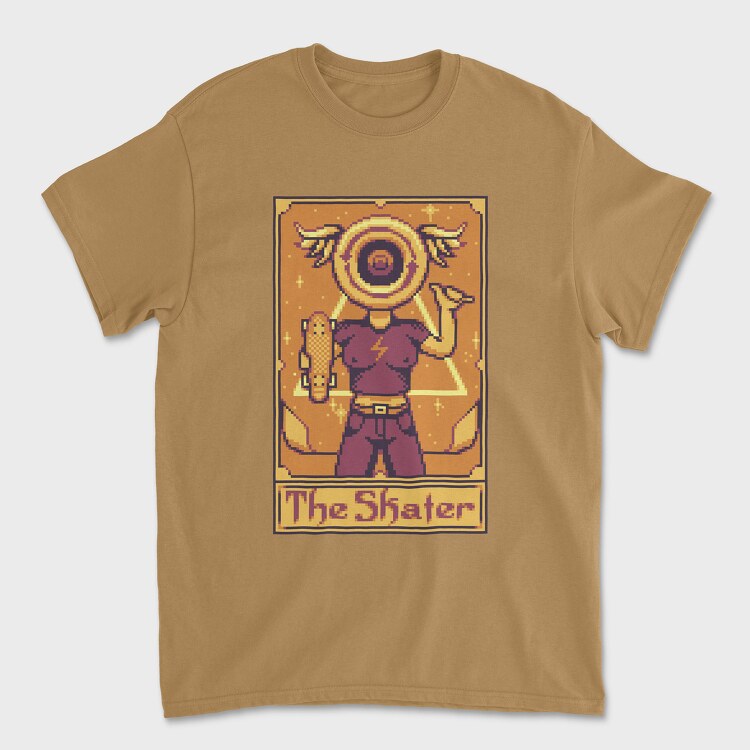 Pixelart Tarot Card the Skater, Tricou Barbati (Unisex)