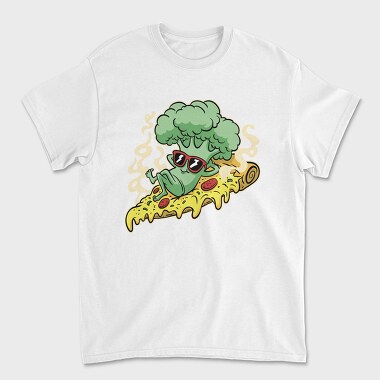 Pizza Brocoli Cartoon, Tricou Barbati (Unisex)