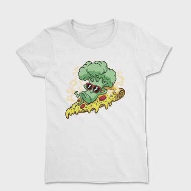 Pizza Brocoli Cartoon, Tricou Femei