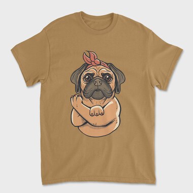 Pug Strong Woman, Tricou Barbati (Unisex)