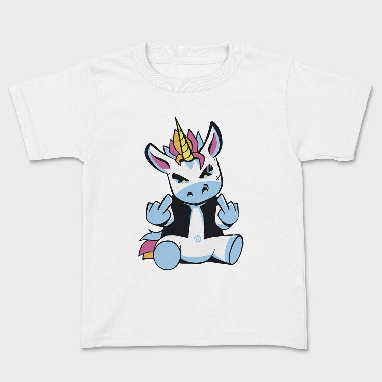 Punk Unicorn Middle Finger, Tricou Copii