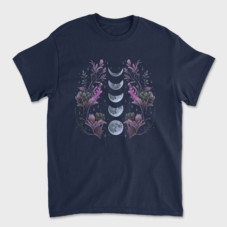 Purple Flowers Dark Moon, Tricou Barbati (Unisex)