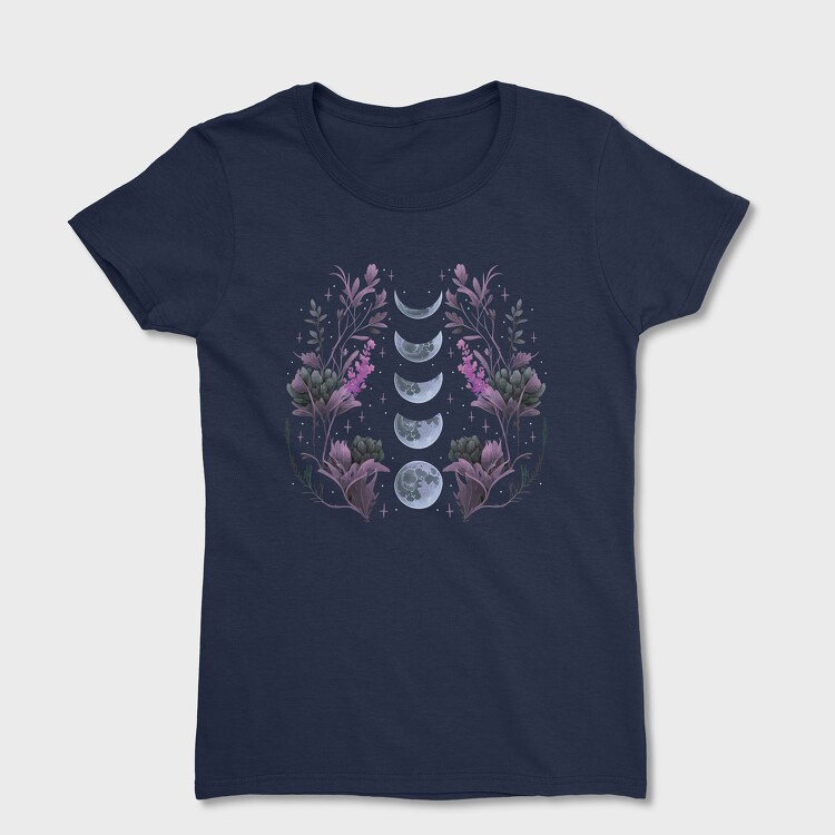 Purple Flowers Dark Moon, Tricou Femei