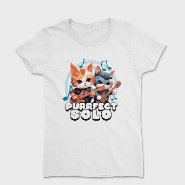 Purrfect Solo Cats Guitar, Tricou Femei