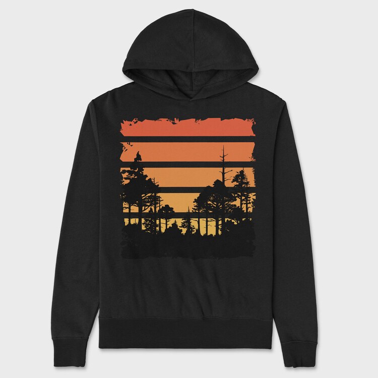 Retrosunset Woods, Hanorac Oversize Barbati (Unisex)