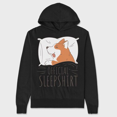 Official Sleep Shirt Corgi, Hanorac Oversize Barbati (Unisex)