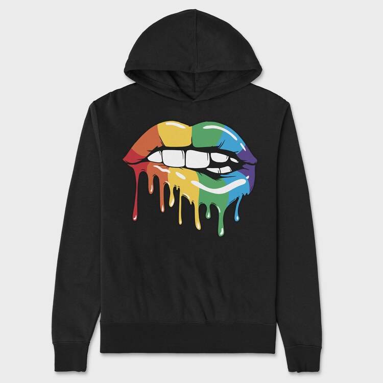 Rainbow Lips, Hanorac Oversize Barbati (Unisex)