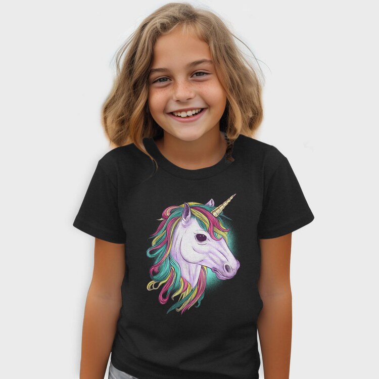 Unicorn Head Color, Tricou Copii