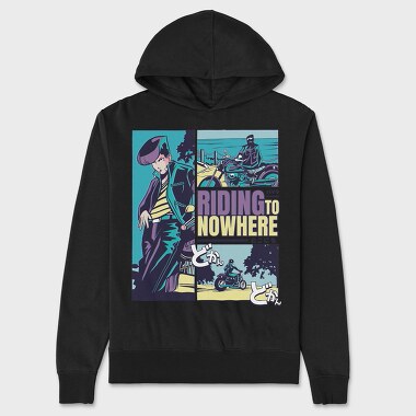 Anime Vaporwave Riding Nowhere, Hanorac Oversize Barbati (Unisex)