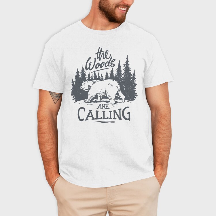 The Woods Are Calling Bear, Tricou Barbati (Unisex)