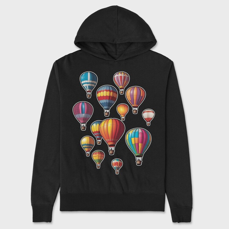 Hot Balloons, Hanorac Oversize Barbati (Unisex)