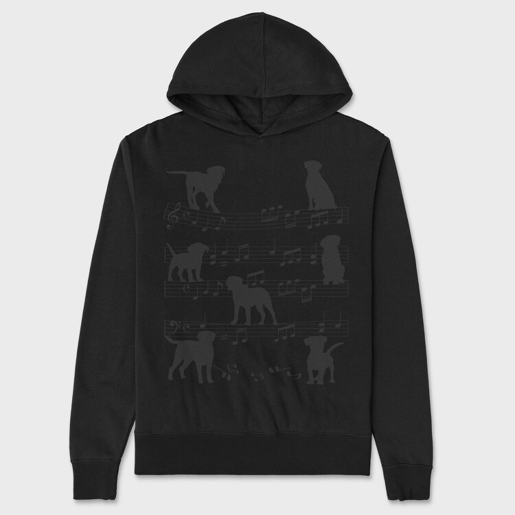 Music Staff Dogs, Hanorac Oversize Barbati (Unisex)