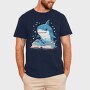 Cute Shark Reading, Tricou Barbati (Unisex)